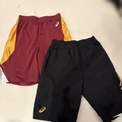 ASICS バスケットボールパンツ 赤と黒 2枚セット