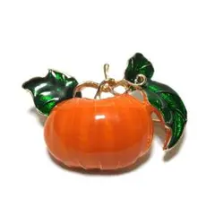 bro-0743　ブローチ　かぼちゃ　南瓜　パンプキン　ハロウィン　エナメル