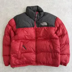 ノースフェイス 700フィル ヌプシ ダウンジャケット 刺繍ロゴ 古着