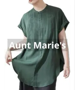 Aunt Marie's ピンタックシャツ ダークグリーン