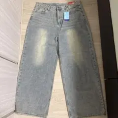 ライトブルー ワイドレッグデニム 30インチ