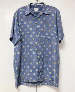 柄シャツ　古着　幾何学柄