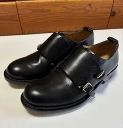 ハ*ク様 VALENTINO ダブルモンク　レザーシューズ　ブラック　42 VALENTINO - ヴァレンティノ VALENTINO シューズ ダブルモンクシューズ