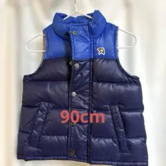 アーノルドパーマー キッズ ダウンベスト 90 紺 青 リバーシブル風