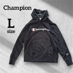Champion チャンピオン　スウェット パーカー　ロゴ入り　古着　ブラック