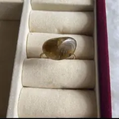 スモーキークォーツ　天然石　指輪　リング　ゴールド　茶色　クリア　ブラウン