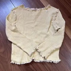 petit main リブフリル長袖Tシャツ 90