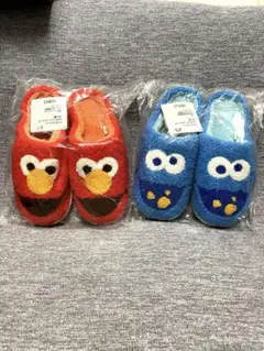 セサミストリート ふわもこルームシューズ エルモ クッキーモンスター
