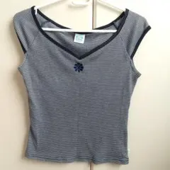 Private Label ♡Tシャツ ネイビー ホワイトストライプ
