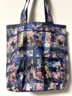 アーカイブギンガムLIBERTY FABRICS 花柄パッチワークトートバッグ