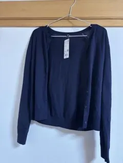 UVカット クルーネックカーディガン　長袖ネイビー