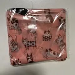 猫柄 折りたたみエコバッグ　ポケット収納　可愛いにゃんこ柄