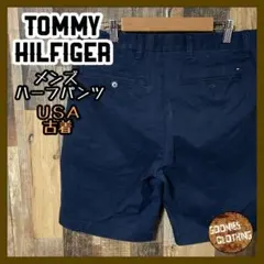 ネイビー S 29 トミーヒルフィガー ハーフ ショート メンズ パンツ 古着