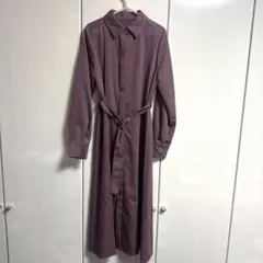 Nドット　タックシャツロングワンピース