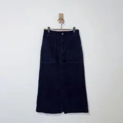 エニィファム　anyFAM コーデュロイ　ロングスカート　紺　秋　冬