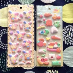 【正規品】つぶらの瞳のぷくぷくシール ウサハナ マシュマロシール 2個セット