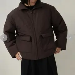 ダークブラウン ショート丈ジャケット