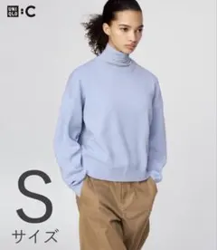 UNIQLO スムースコットンクルーネックセーター　ブルー　サイズS