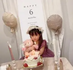 6month ハーフバースデー マンスリーフォト 飾り付け　誕生日　６歳