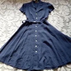 ポロ ラルフローレン リネン 麻 100% ワンピース サイズ4