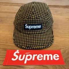 23AW Supreme Houndstooth Wool Camp Cap美品