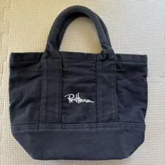 ロンハーマン　キャンバストートバッグ ロゴ刺繍　黒