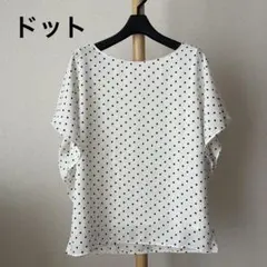 極美品 INDIVI ドット柄 ポリエステル ブラウス インディヴィ