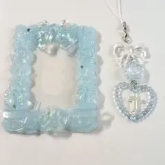 ホイップデコ ビーズキーホルダー セット 水色