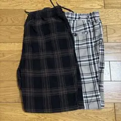 チェックパンツ2枚セット　シティボーイ、アウトドア　メンズ　レディース