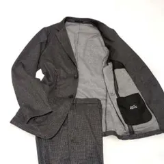 美品 パジャマスーツ 千鳥柄 セットアップ L グレー