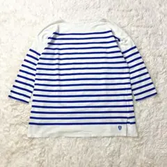フランス製✨オーシバル バスクシャツ ボーダー ネイビー ロゴワッペン S〜M