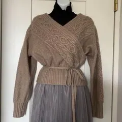 アラン編み カシュクールニット 2WAY