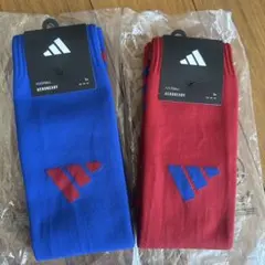 アディダス サッカーソックス 青赤 M