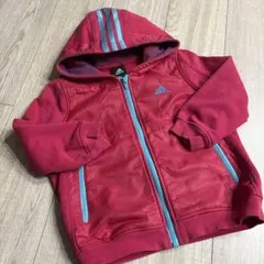 adidas ジュニア用 ジップアップパーカー ピンク 水色120cm