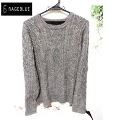 ニット セーター RAGEBLUE レイジブルー M グレー 毛27％ 美品