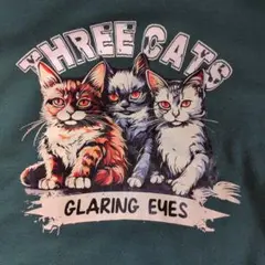 SHEIN　THREE CATS GLARING EYES スウェット　猫