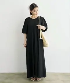 【新品未使用】前後2way バルーンスリーブ ワンピース / ブラック