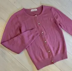 【極美品】ミッシュマッシュ 花ビジューボタン カーディガン M ピンク