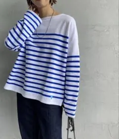 [ORCIVAL/オーシバル] ビッグシルエットボーダーTシャツ