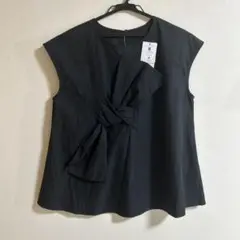 オペークドットクリップ　リボンモチーフブラウス　新品