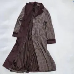 axes femme ロングコート M グレンチェック レース 裏地付き