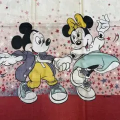 ディズニー　ミキミニ　ビンテージ　枕カバー　ピローケース　生地