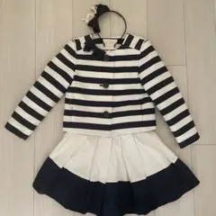 ケイトスペード セットアップ ボーダー 120 ジャケット スカート 入学式