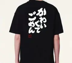 かわいくてごめん Tシャツ 黒　グラフィック 面白い　ギャグ　パロディ