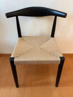 ペーパーコードチェア北欧デザイン　アームレス型ブラック　黒リプロダクト品　椅子