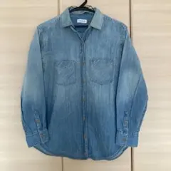 LEPSIM 襟取り外し可能　長袖デニムシャツ