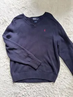 Polo by Ralph Lauren Vネックニット ネイビー L