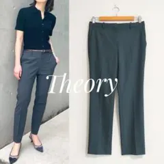 美品 Theory トレーサブルウール クロップドパンツ グリーン 4 セオリー