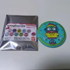 たまごっち刺繍缶バッチ　せびれっち✕ハンギョドン