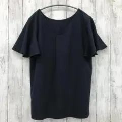 【 ROPE' PICNIC 】2WAY麻調袖フレアブラウス ネイビー